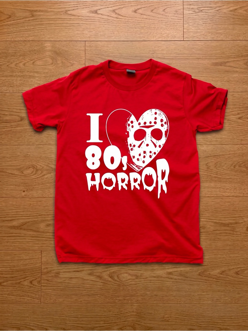 Gildan Red 'I Love 80s Horror' Graphic Tee